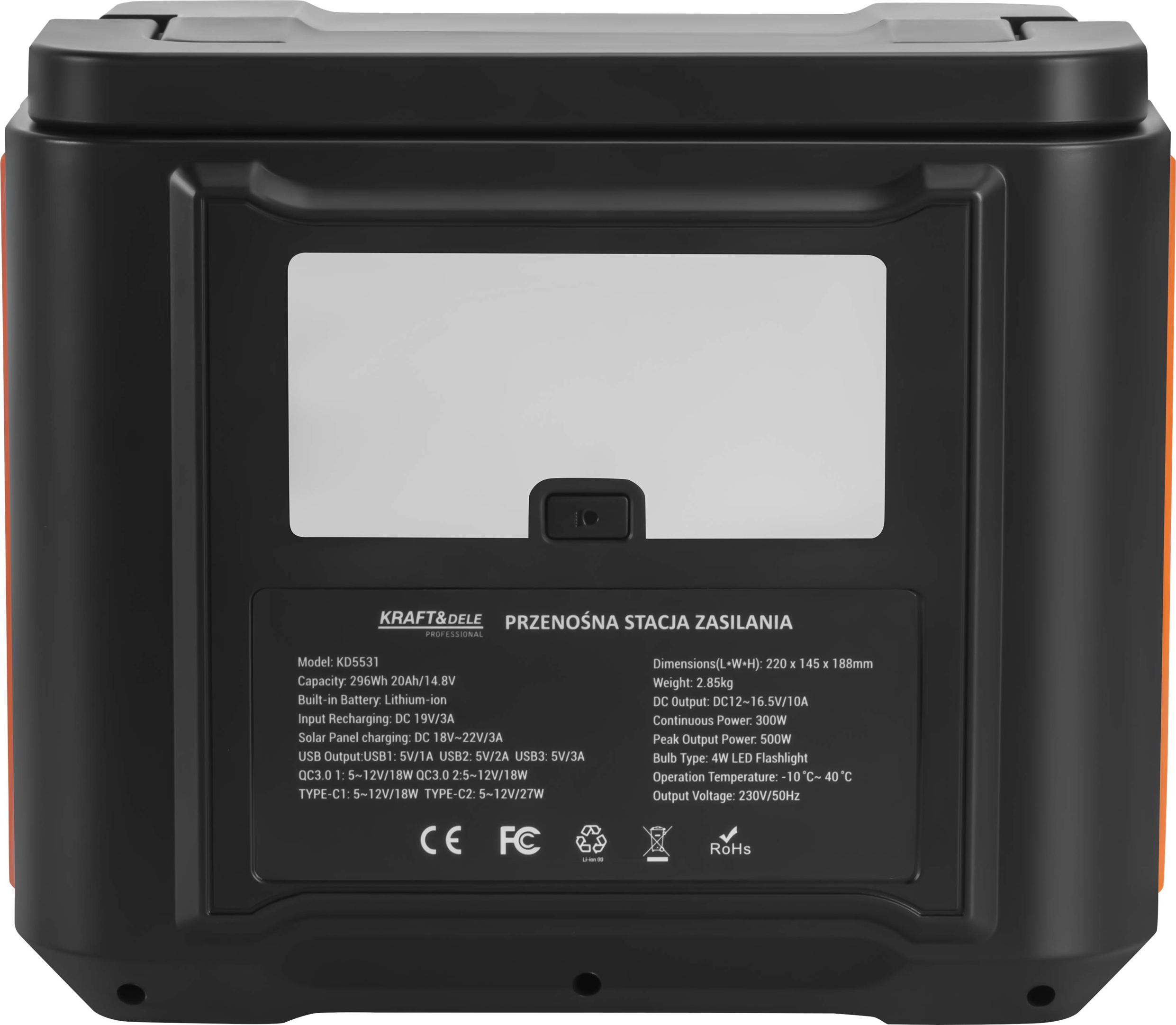 Powerbank, portable power station 296 Wh/14.8V KD5531 - Image 4