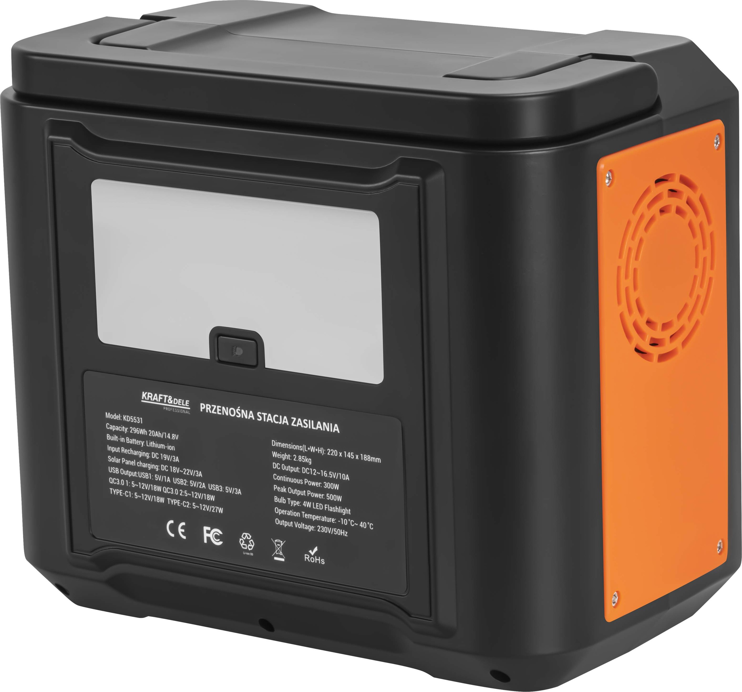 Powerbank, portable power station 296 Wh/14.8V KD5531 - Image 5